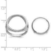 14kw Men's Polished & D/C w/ Masonic Sides 16.5mm Coin Bezel Ring-CR9WD/10AE
