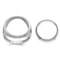 14kw Men's Polished & D/C w/ Masonic Sides 16.5mm Coin Bezel Ring-CR9WD/10AE