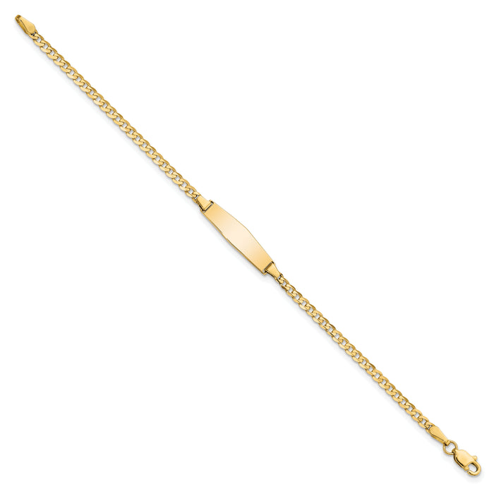 14k Baby Soft Diamond Shape Curb ID Bracelet-CUR070IDC-6