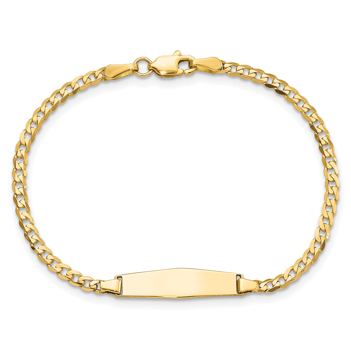 14k Baby Soft Diamond Shape Curb ID Bracelet-CUR070IDC-6