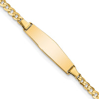 14k Soft Diamond Shape Curb Link ID Bracelet-CUR070IDC-7