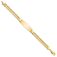 14k Curb Soft Diamond Shape ID Bracelet-CUR220IDC-8