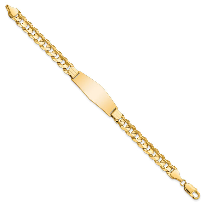 14k Curb Soft Diamond Shape ID Bracelet-CUR220IDC-8
