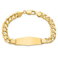 14k Curb Soft Diamond Shape ID Bracelet-CUR220IDC-8