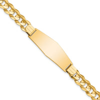 14k Curb Soft Diamond Shape ID Bracelet-CUR220IDC-8