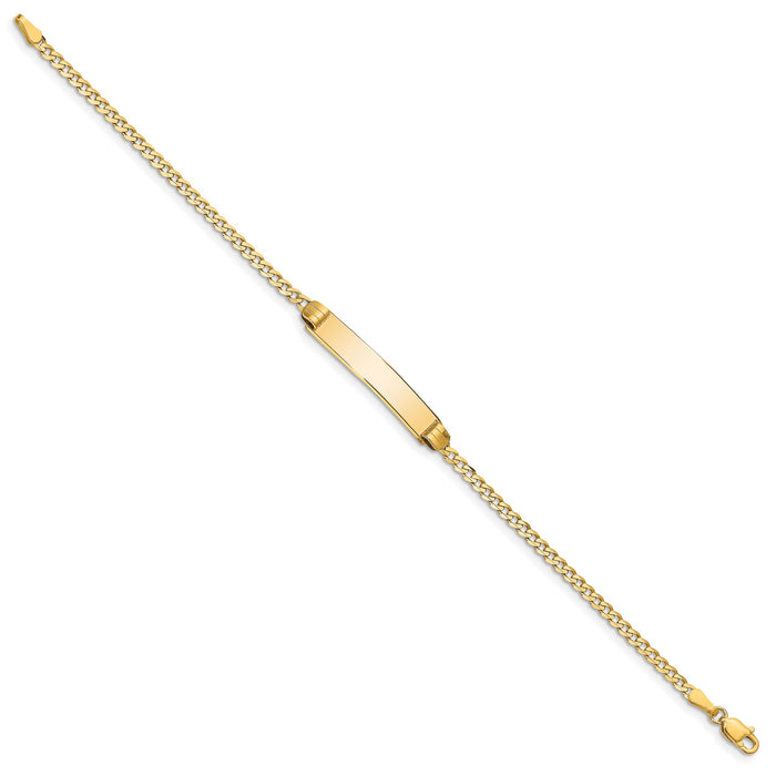 14k Curb Link ID Bracelet-CUR75ID-8
