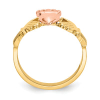 14k Two-tone Polished Claddagh Ring-D100