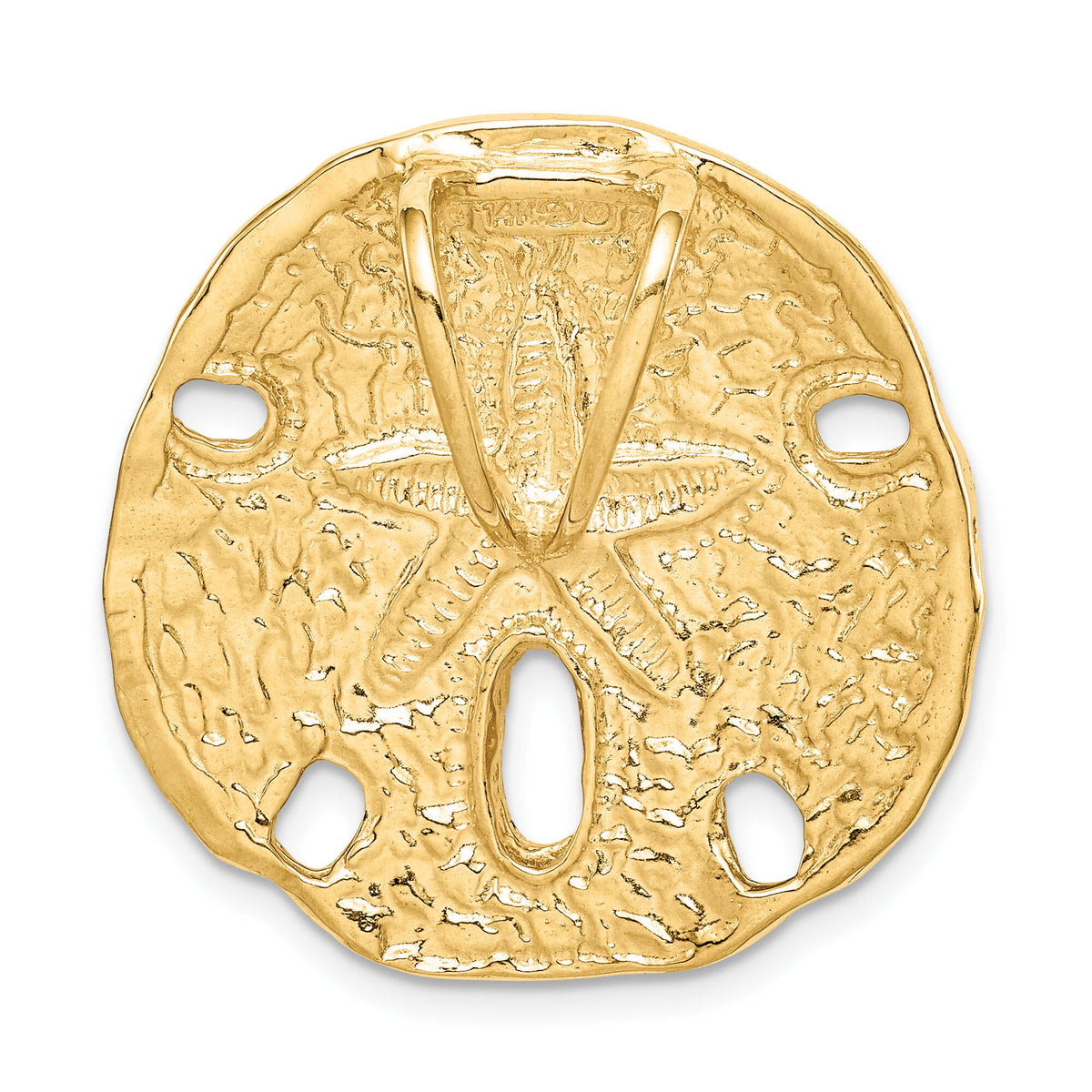 14k Polished Fits up to 8mm on Both Small Sand Dollar Slide-D1003