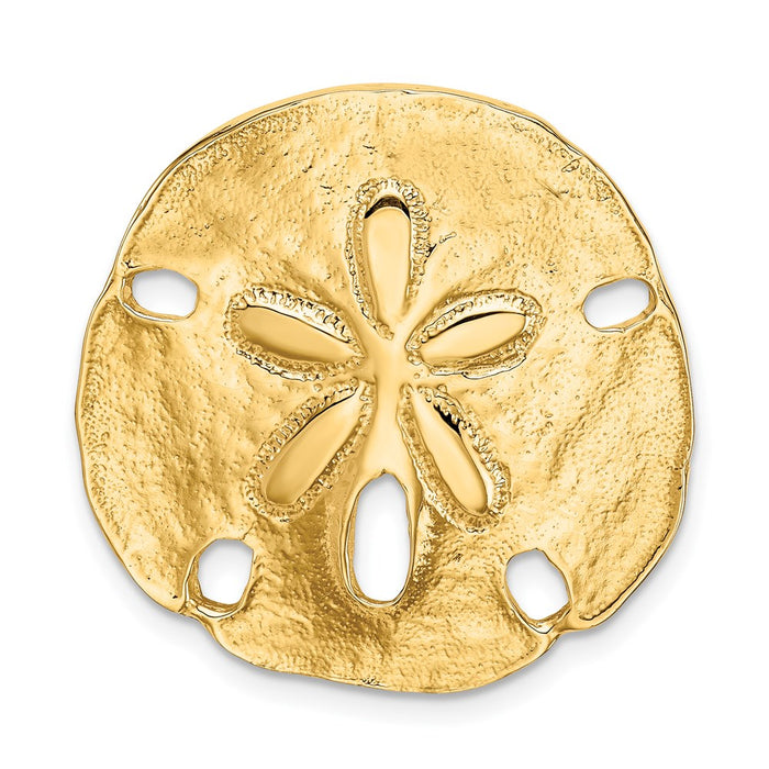 14k Polished Fits up to 8mm on Both Small Sand Dollar Slide-D1003