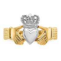 14k Two-tone Polished Claddagh Ring-D101