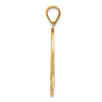 14K Satin Diamond-cut Crooked Heart Pendant-D1055