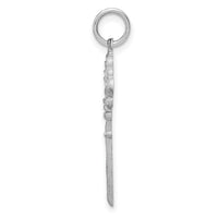 14k White Gold Diamond-cut Key Charm-D1065