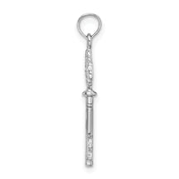 14K White Gold 3-D Key w/ Hearts Charm-D1068W