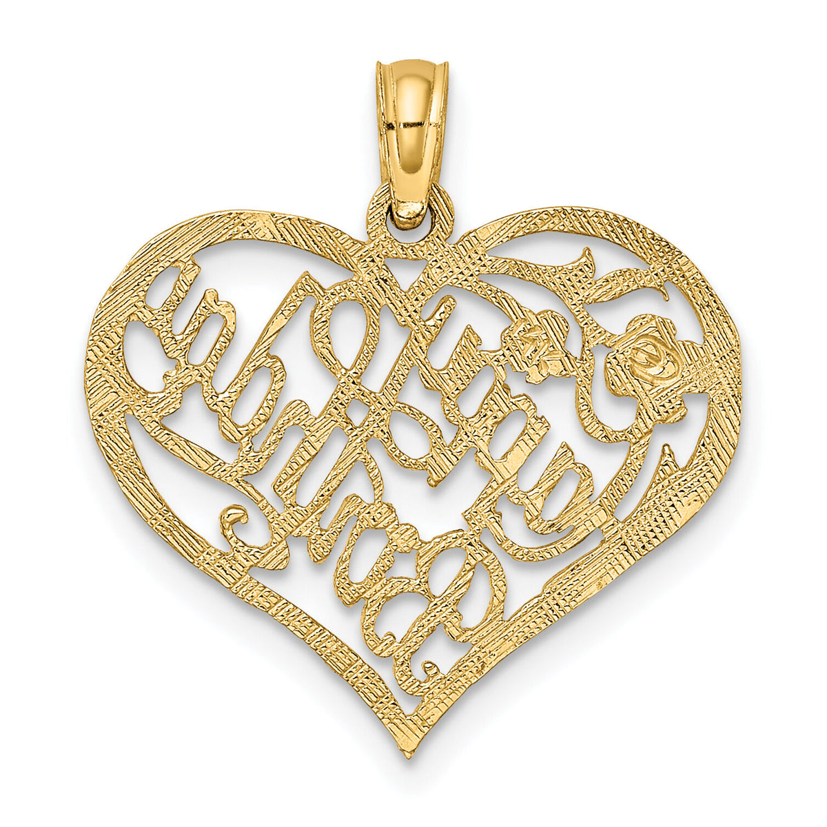 14k Solid HAPPY BIRTHDAY Heart Charm-D1075