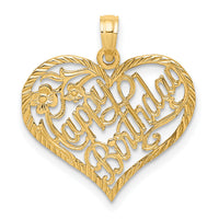 14k Solid HAPPY BIRTHDAY Heart Charm-D1075