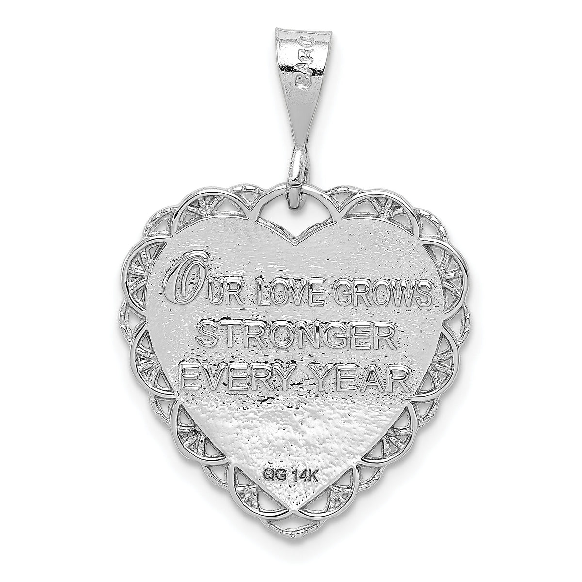 14k White Gold Reversible 50th ANNIVERSARY Charm-D1080
