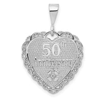 14k White Gold Reversible 50th ANNIVERSARY Charm-D1080