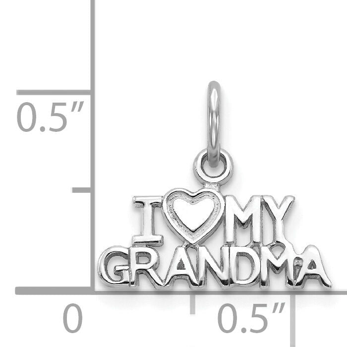 14k White Gold I HEART MY GRANDMA Charm-D1083