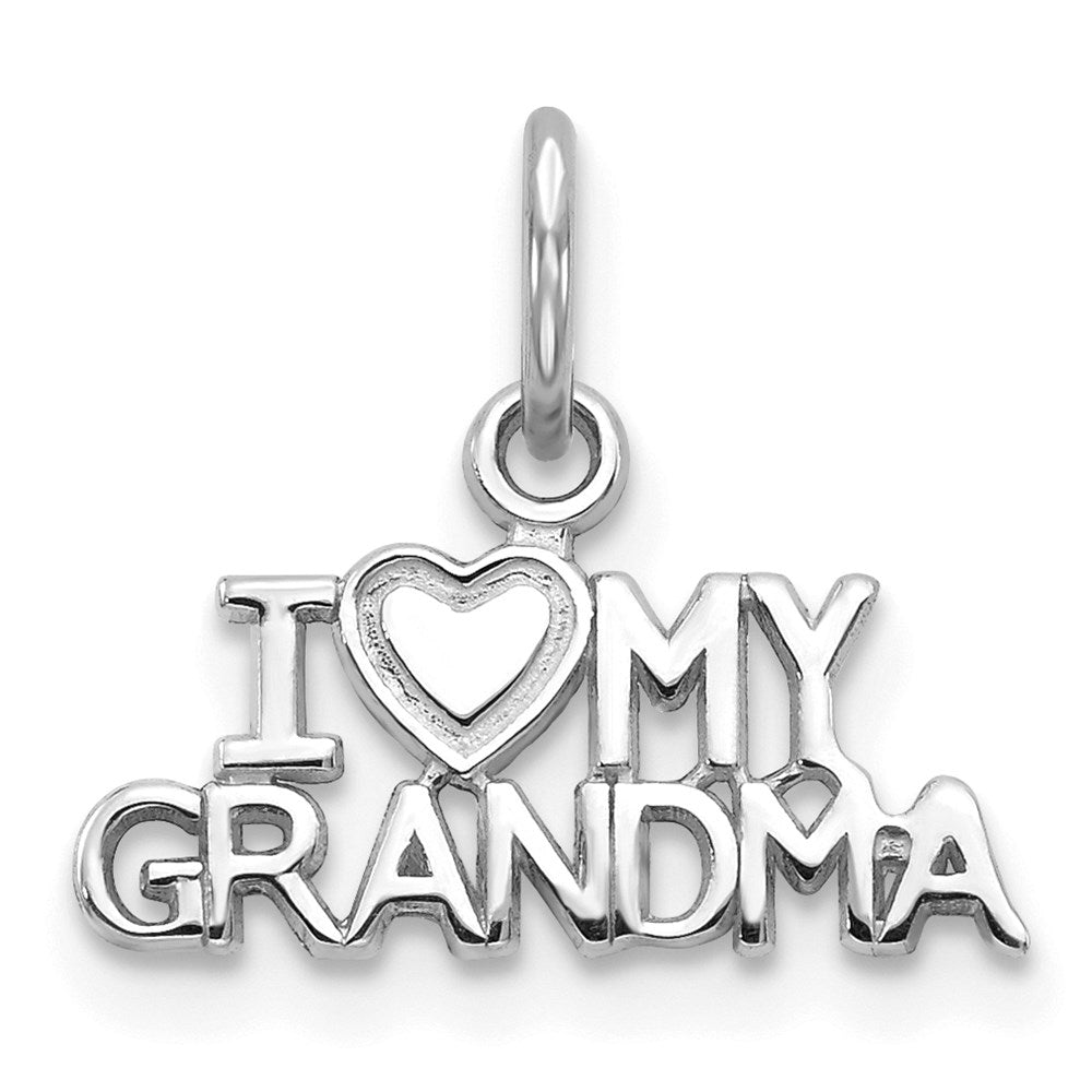 14k White Gold I HEART MY GRANDMA Charm-D1083