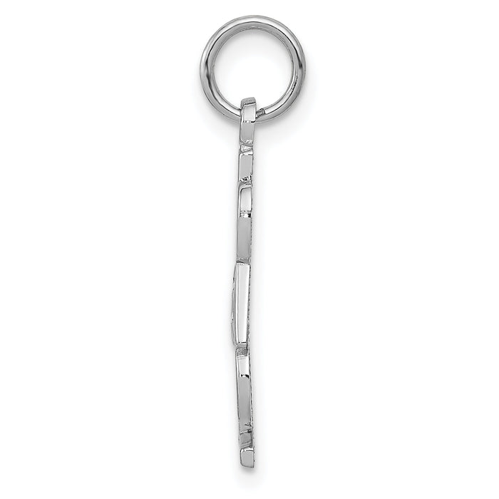 14k White Gold Polished #1 DAD Charm-D1088