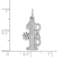 14k White Gold Polished #1 DAD Charm-D1088