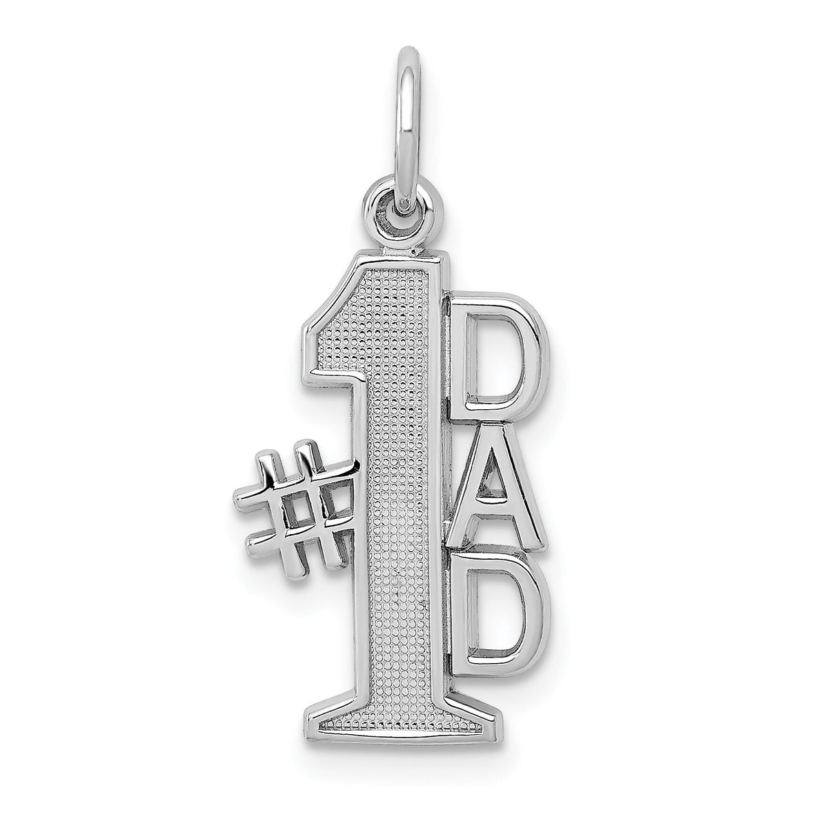 14k White Gold Polished #1 DAD Charm-D1088