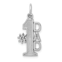 14k White Gold Polished #1 DAD Charm-D1088
