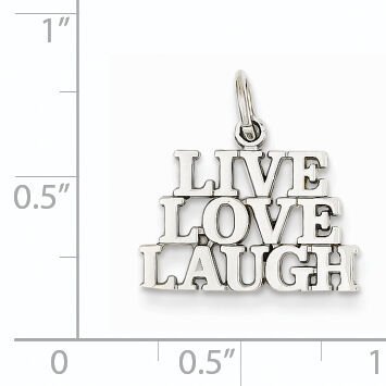 14K White Gold Polished LIVE LOVE LAUGH Charm-D1092
