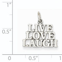 14K White Gold Polished LIVE LOVE LAUGH Charm-D1092
