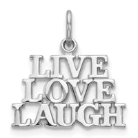 14K White Gold Polished LIVE LOVE LAUGH Charm-D1092