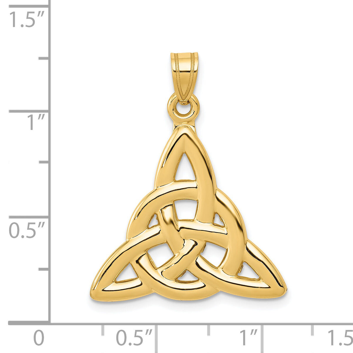 14k Polished Trinity Knot Pendant-D1100