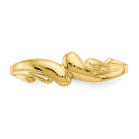 14k Polished Swirl Dome Ring-D111