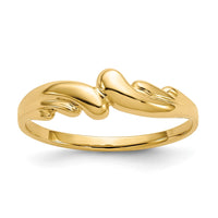 14k Polished Swirl Dome Ring-D111