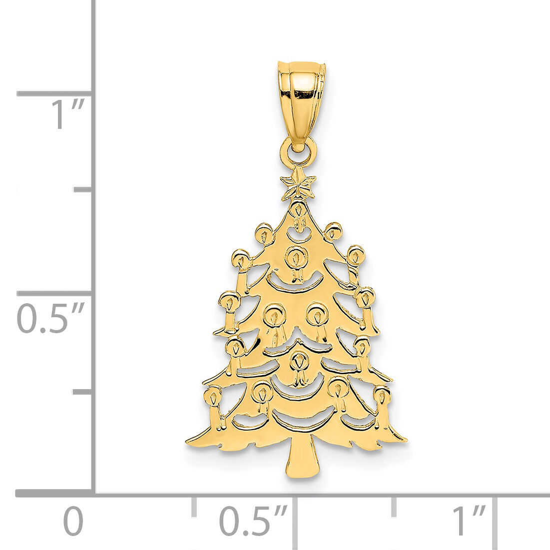 14k Polished Christmas Tree Charm-D1120