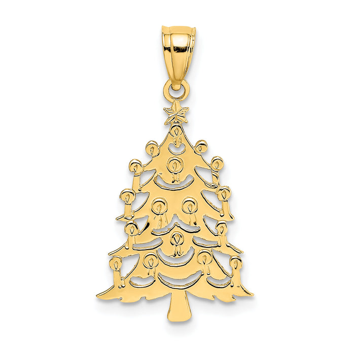 14k Polished Christmas Tree Charm-D1120