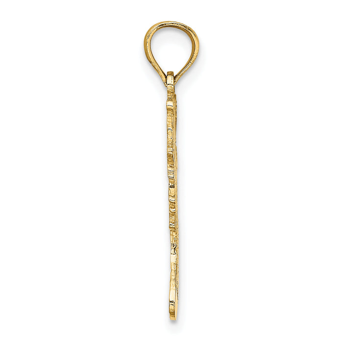 14k Polished Christmas Stocking Charm-D1123