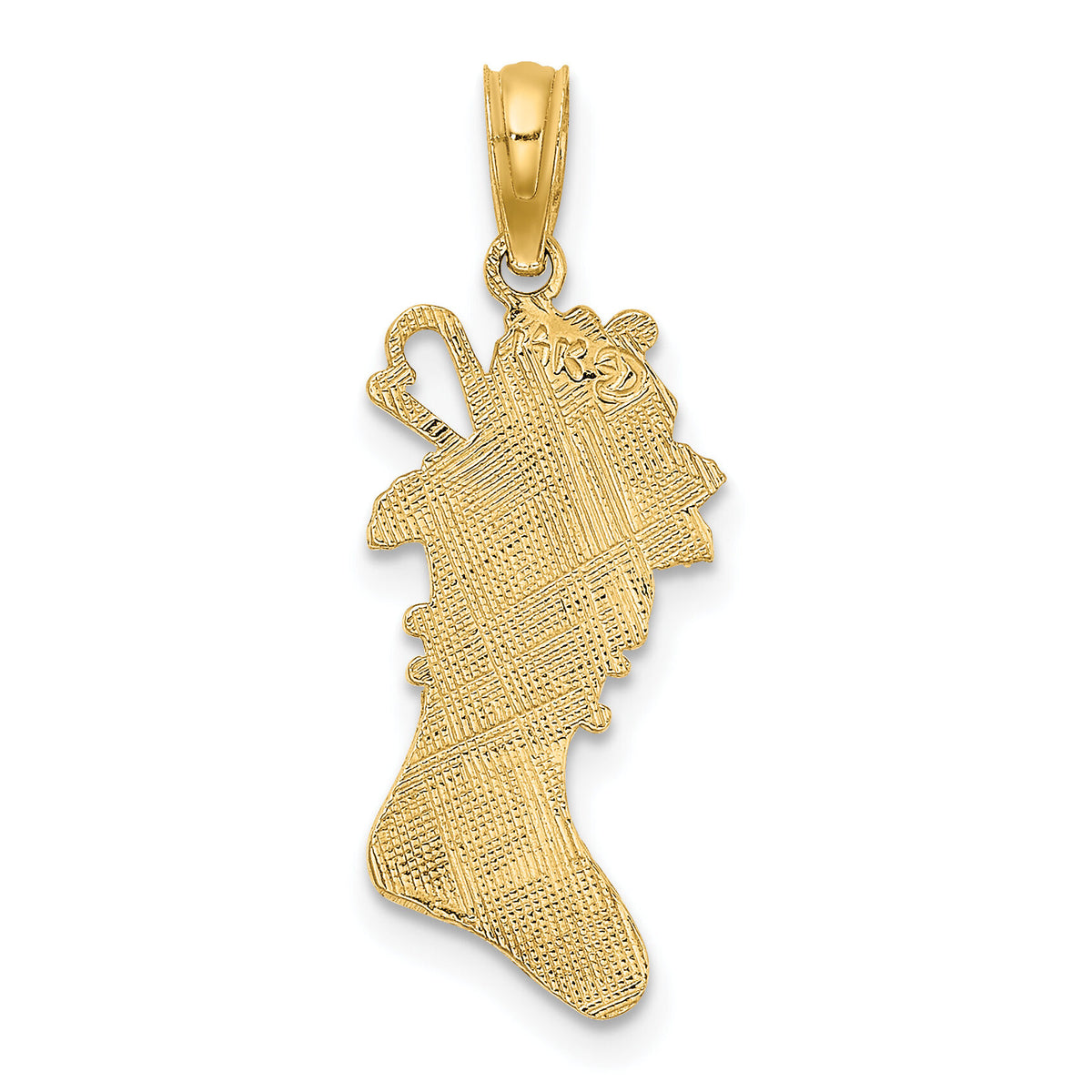 14k Polished Christmas Stocking Charm-D1123