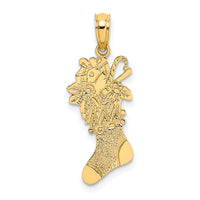 14k Polished Christmas Stocking Charm-D1123