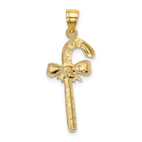 14k Solid Polished Candy Cane Charm-D1124