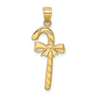 14k Solid Polished Candy Cane Charm-D1124