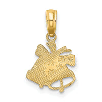 14k  Polished Christmas Bells Charm-D1127