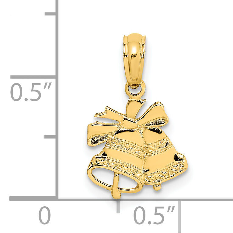 14k  Polished Christmas Bells Charm-D1127
