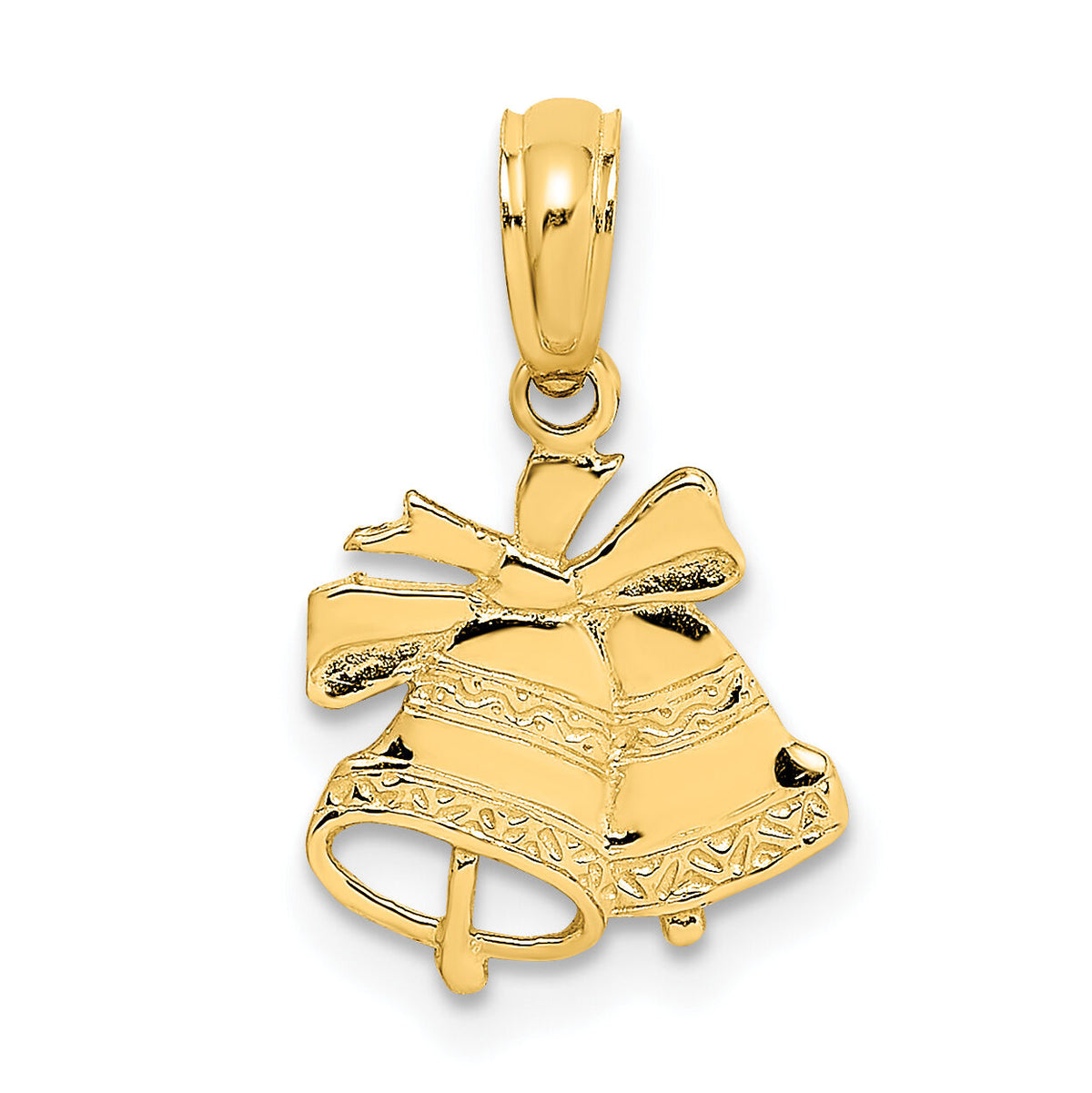 14k  Polished Christmas Bells Charm-D1127