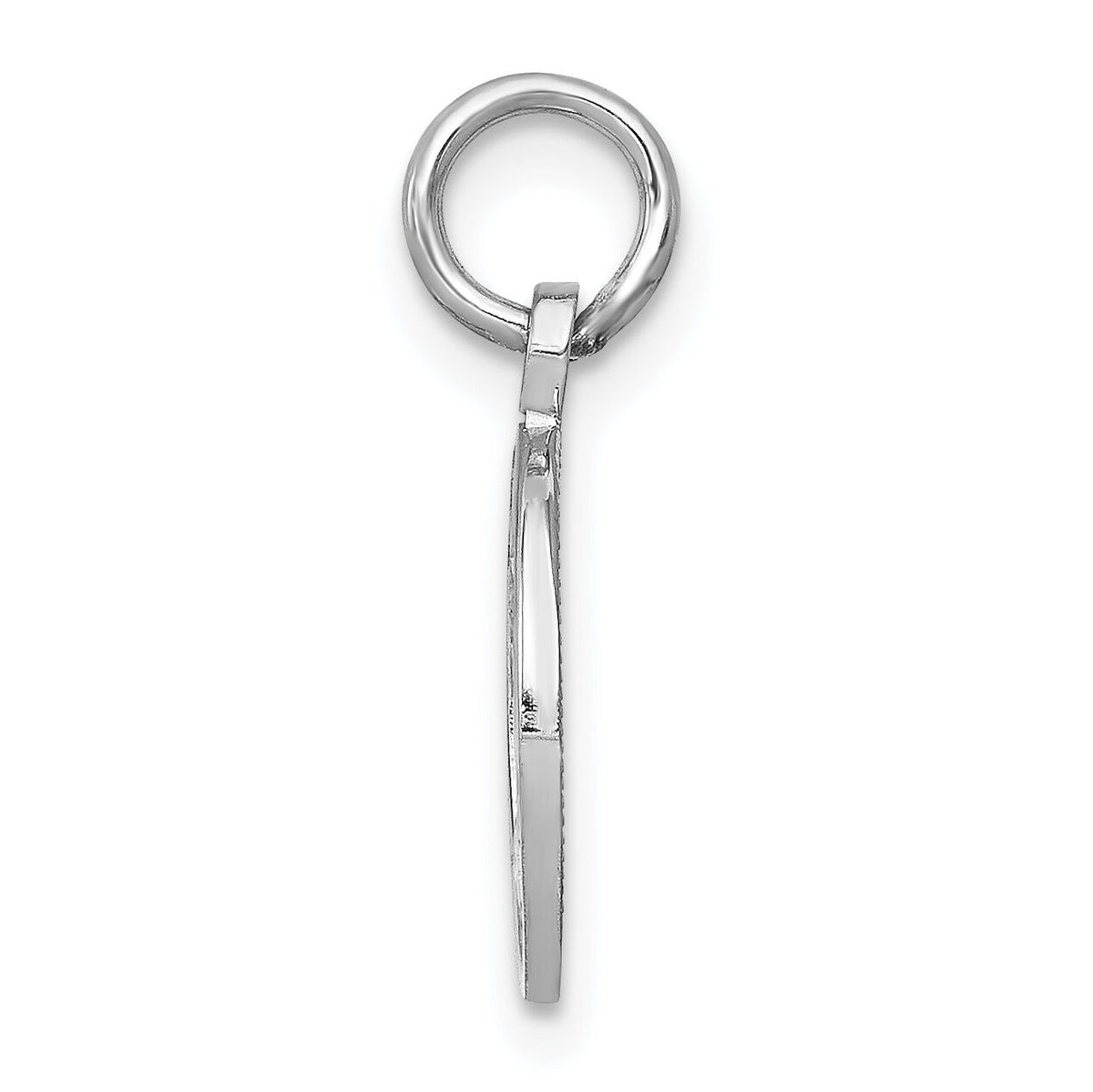14k White Gold Polished GRADUATION Disc Charm-D1134
