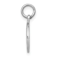 14k White Gold Polished GRADUATION Disc Charm-D1134