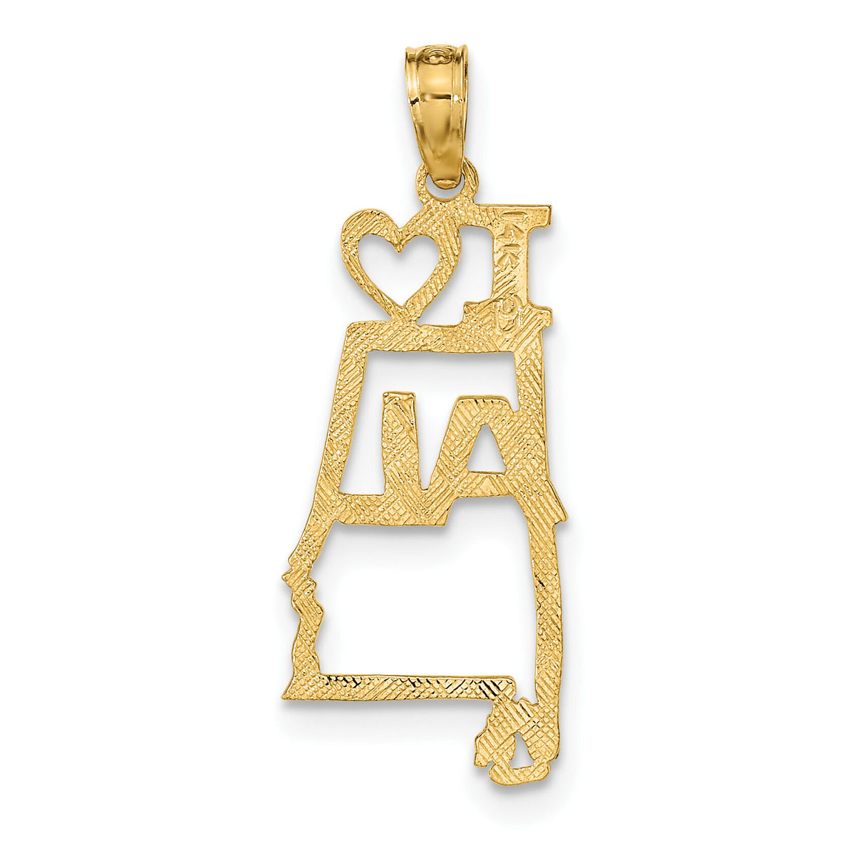 14k Solid Alabama State Pendant-D1149
