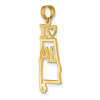 14k Solid Alabama State Pendant-D1149