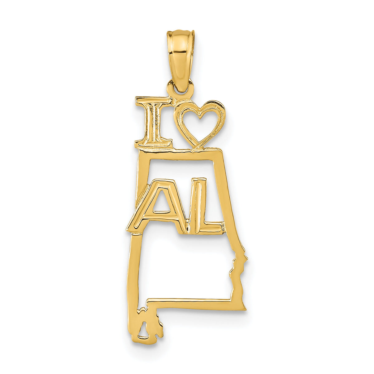 14k Solid Alabama State Pendant-D1149