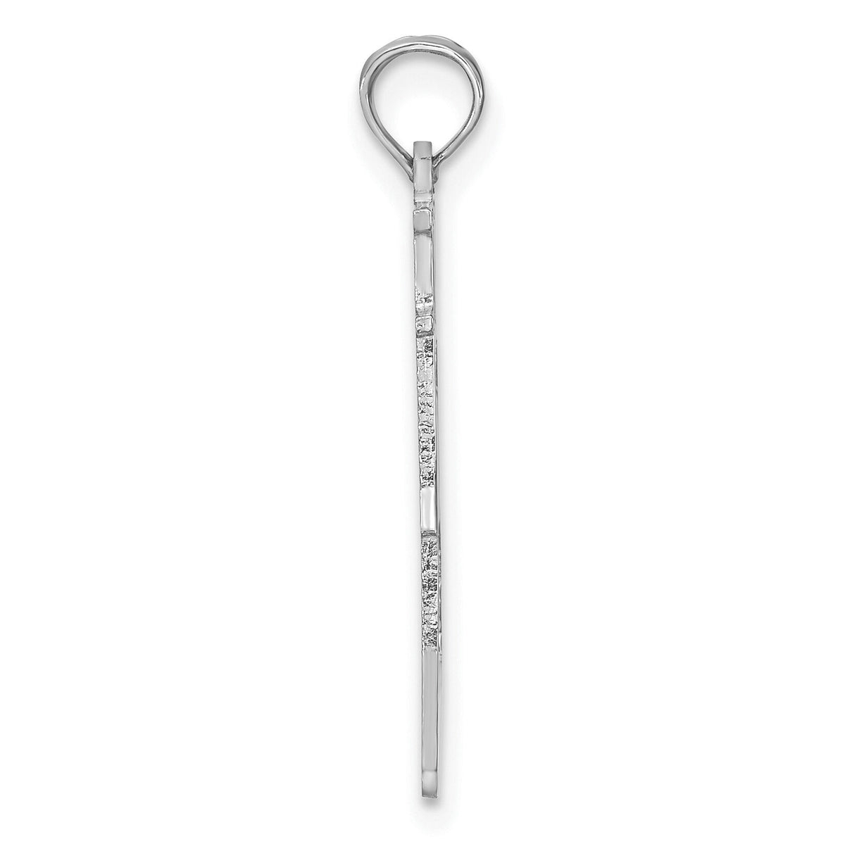 14K White Gold Solid Alabama State Pendant-D1149W