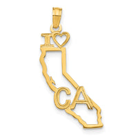 14k Solid California State Pendant-D1152